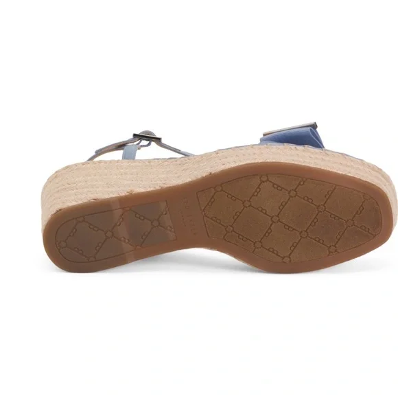Ted Baker Light Blue Bow Espadrille Wedge Sandals - Picture 3 of 4